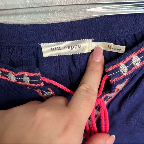 Blu Pepper Long Sleeve Embroidery Tassel Top - Picture 8 of 9